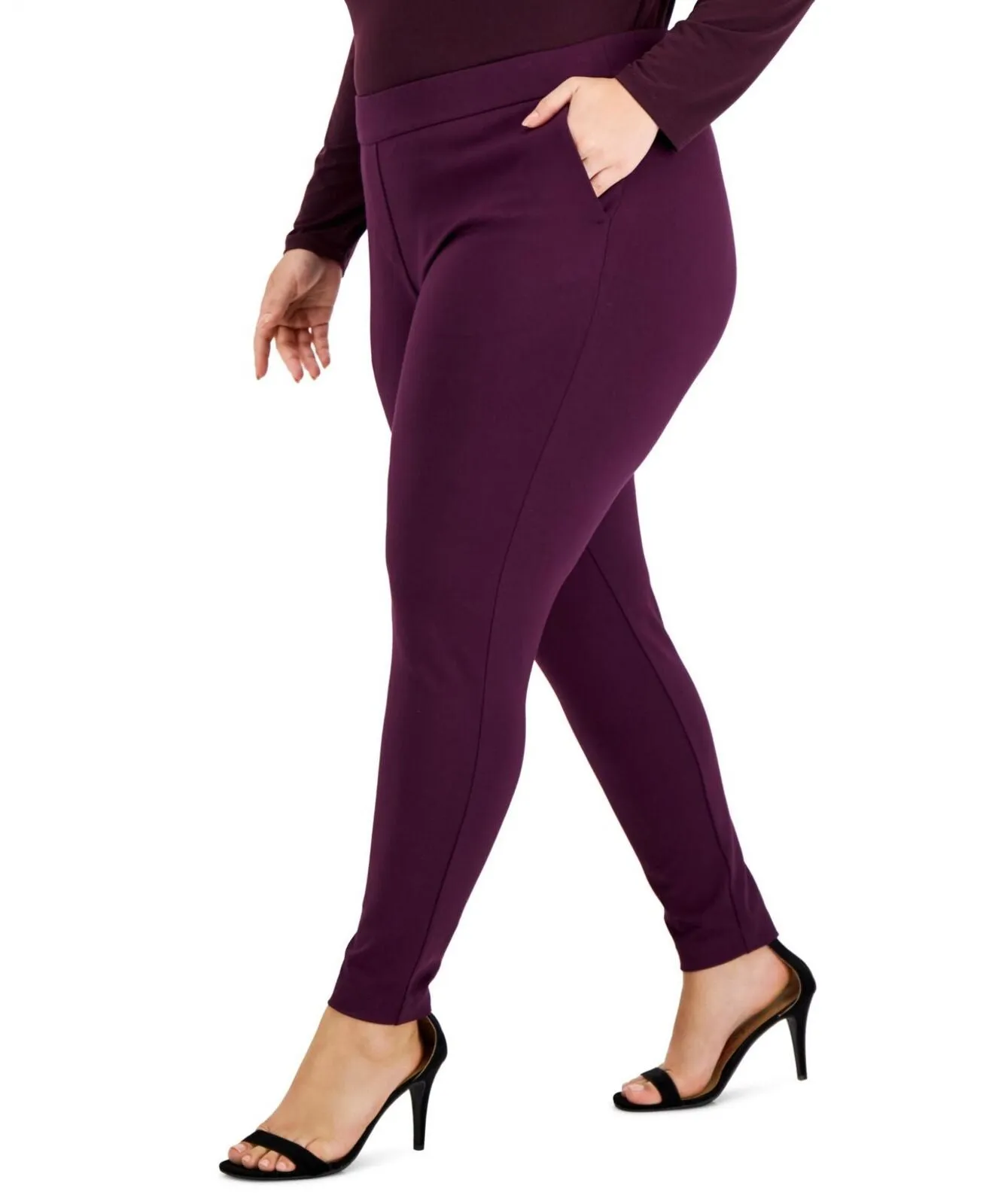 Calvin Klein Womens Plus Size Pull-On Pants W2VKX222