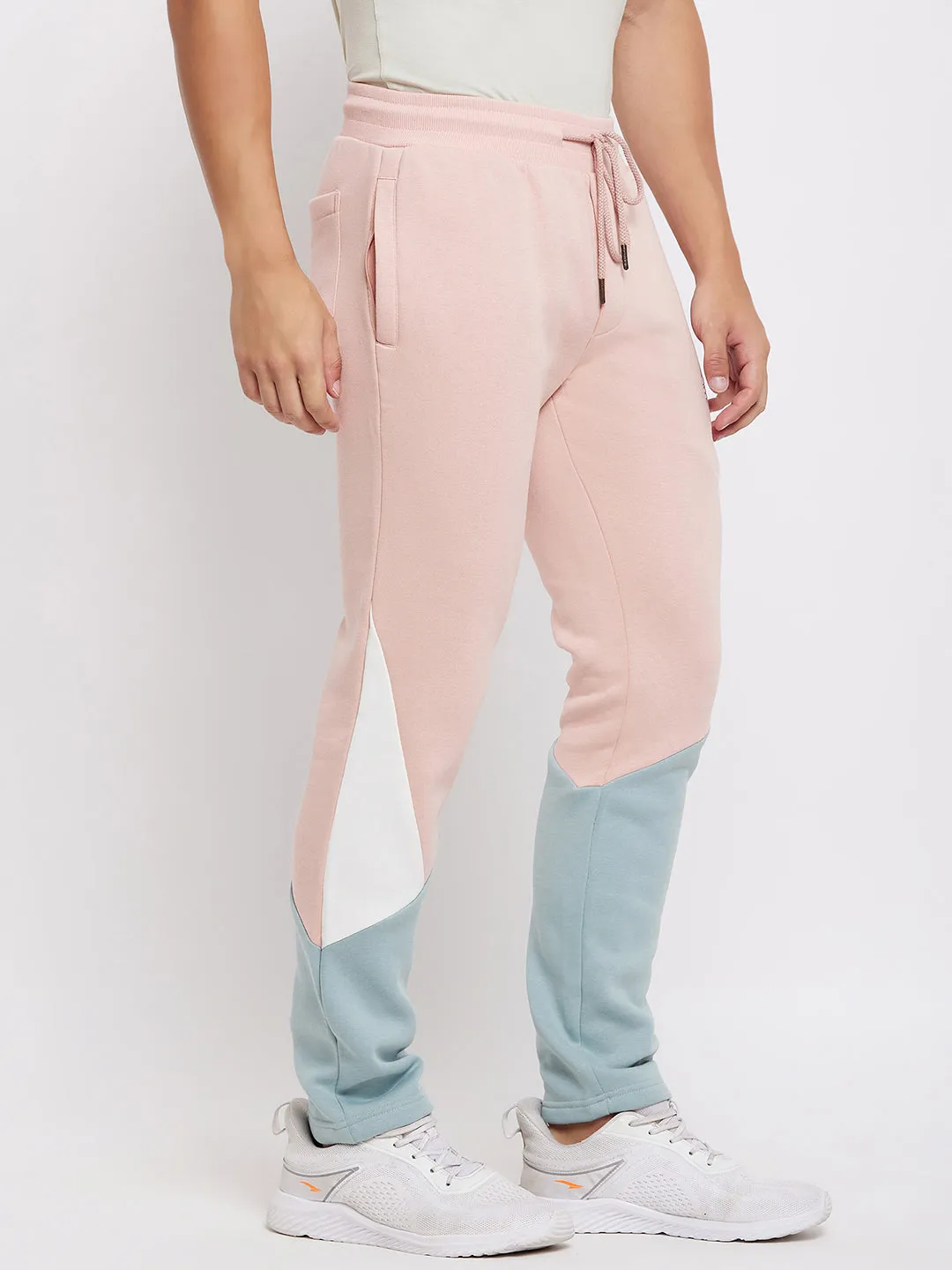 Camla Barcelona Colourblocked Peach Sweat Pants For Men