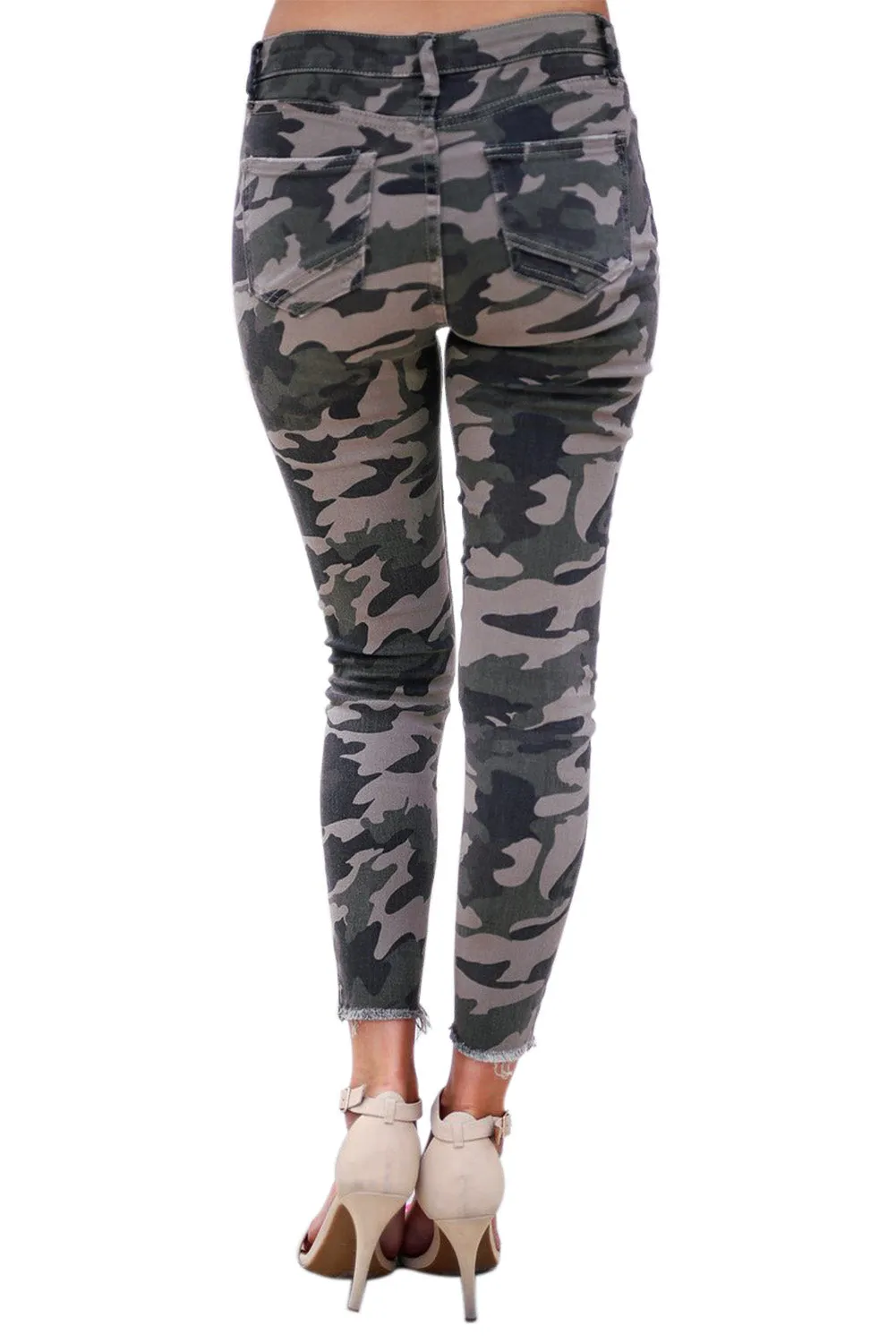 Cammie Camo Distressed Pants Plus