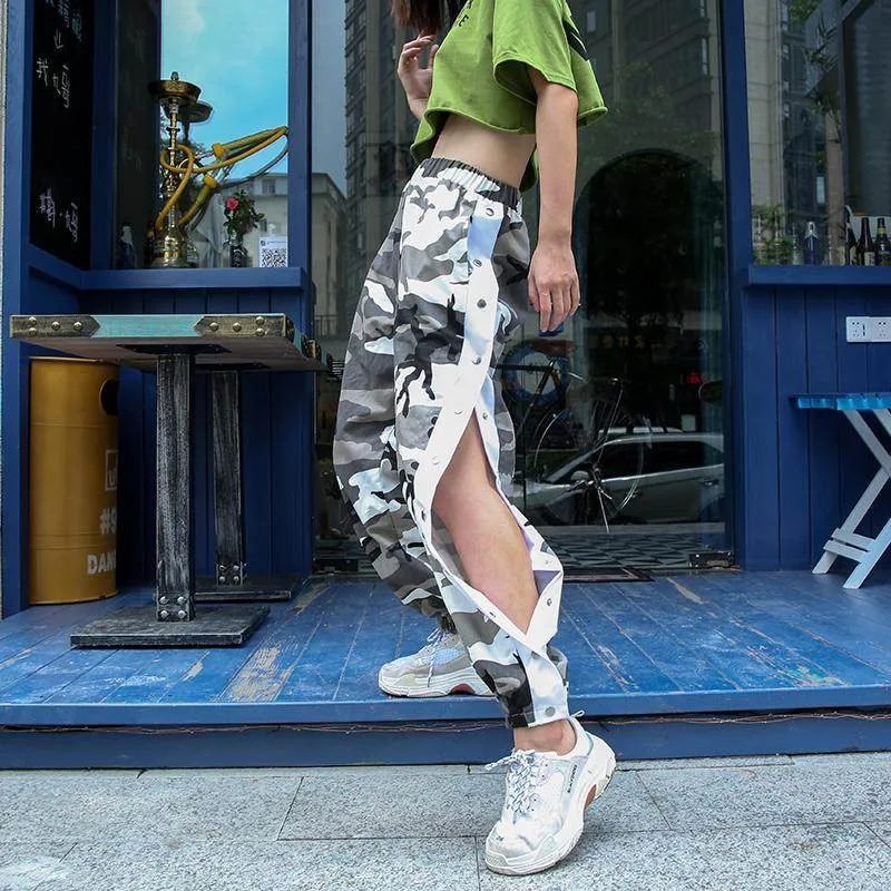 CAMO JOGGER BUTTON UP PANTS