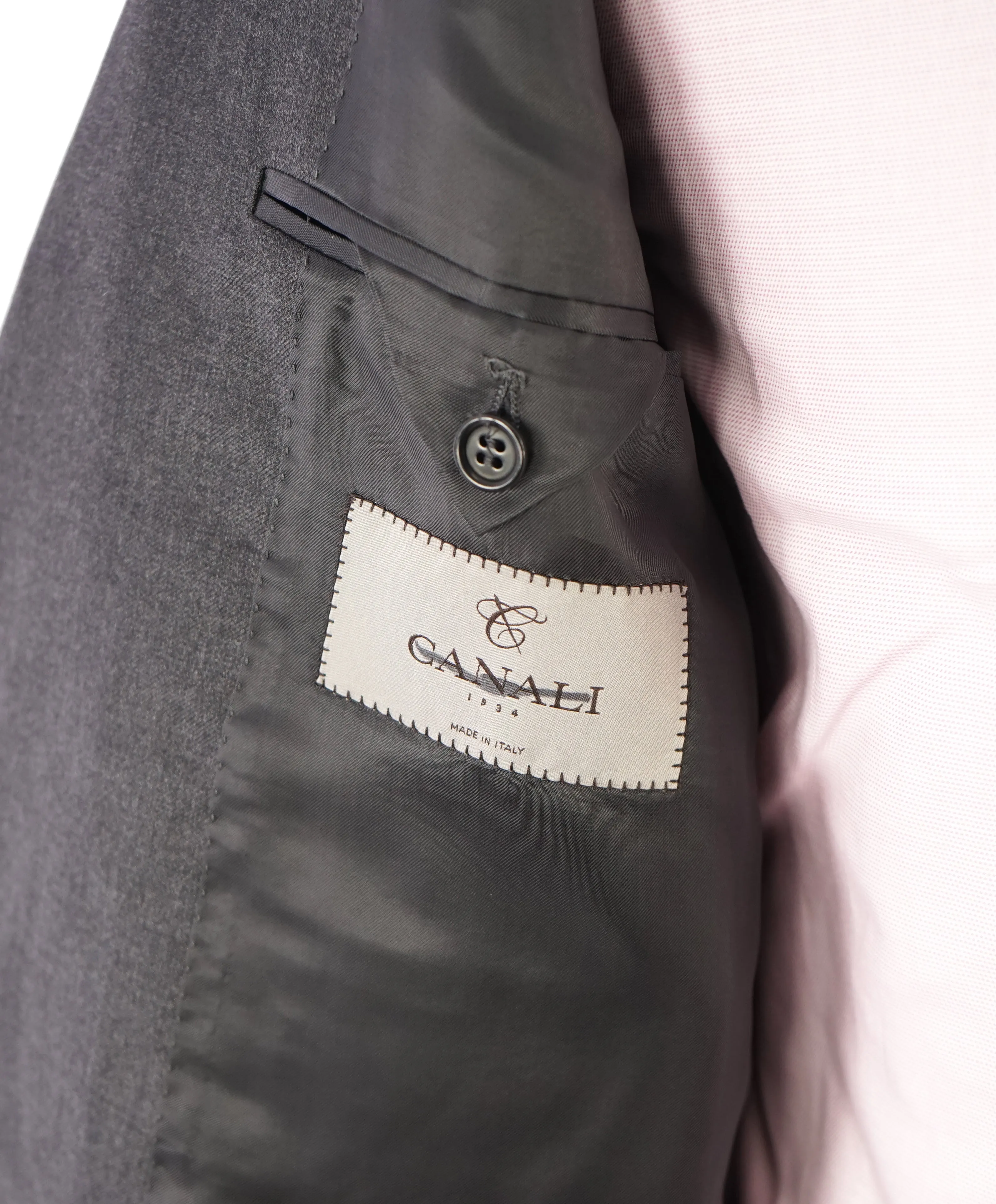 CANALI - Gray Charcoal *CLOSET STAPLE* Notch Lapel Iconic Suit -  44R