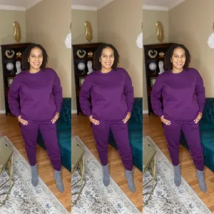 Candace Jogger Set - Dark Plum