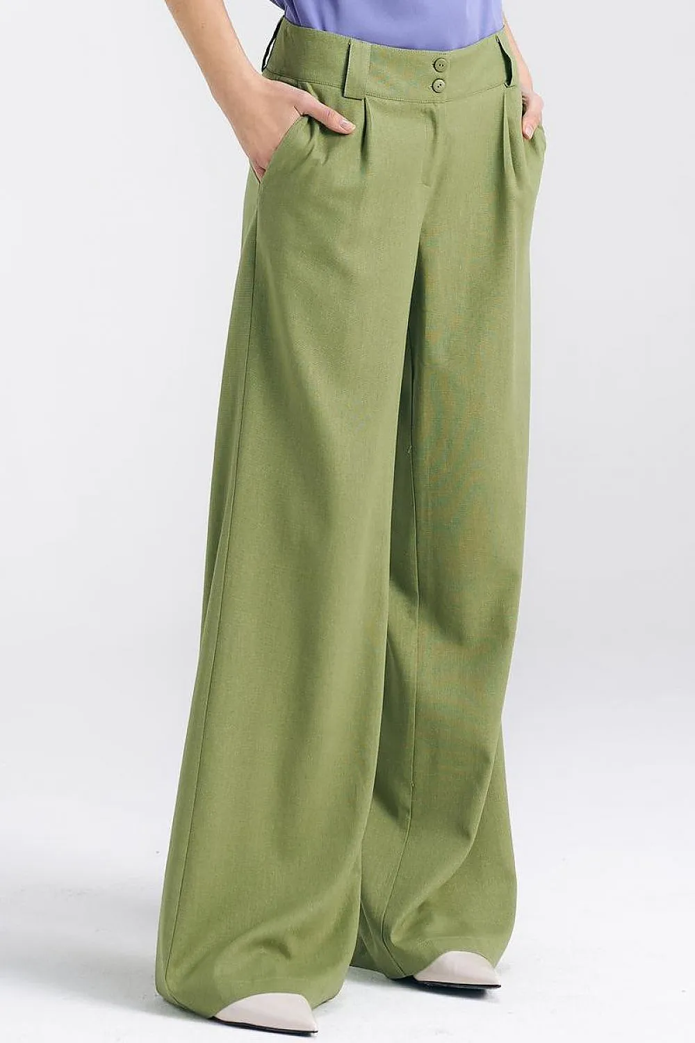 Capri Blue Wide-Leg Trousers