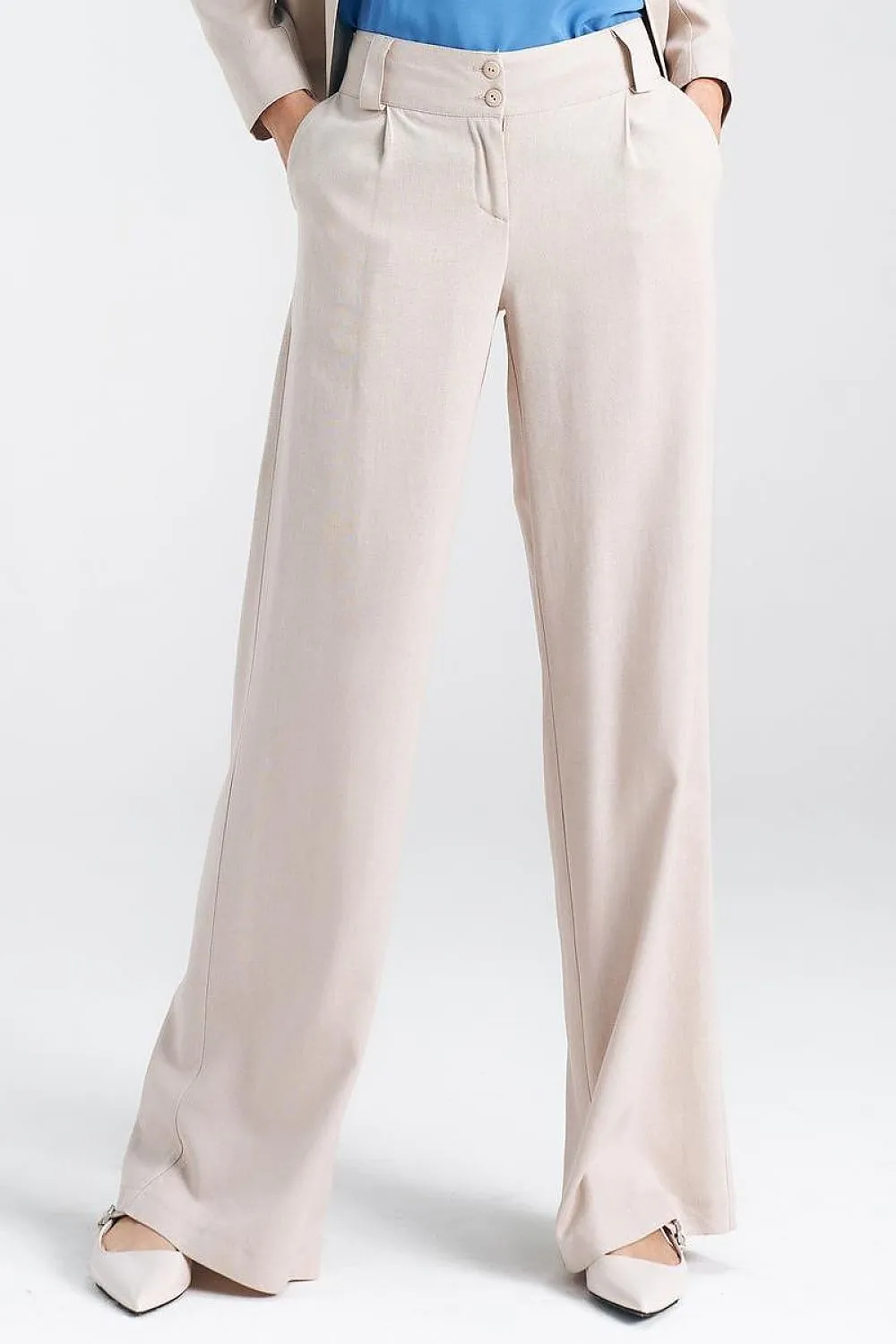 Capri Blue Wide-Leg Trousers