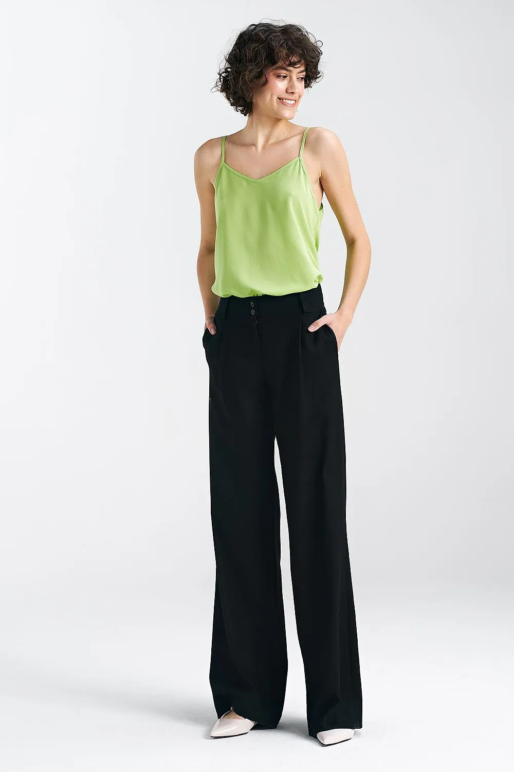 Capri Blue Wide-Leg Trousers