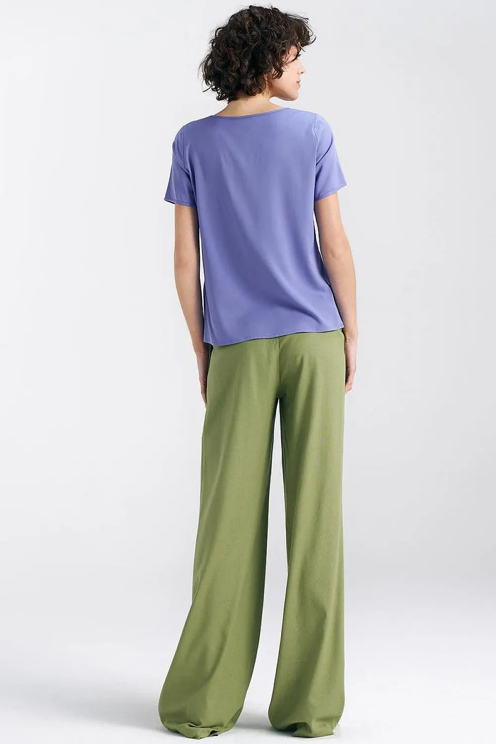 Capri Blue Wide-Leg Trousers
