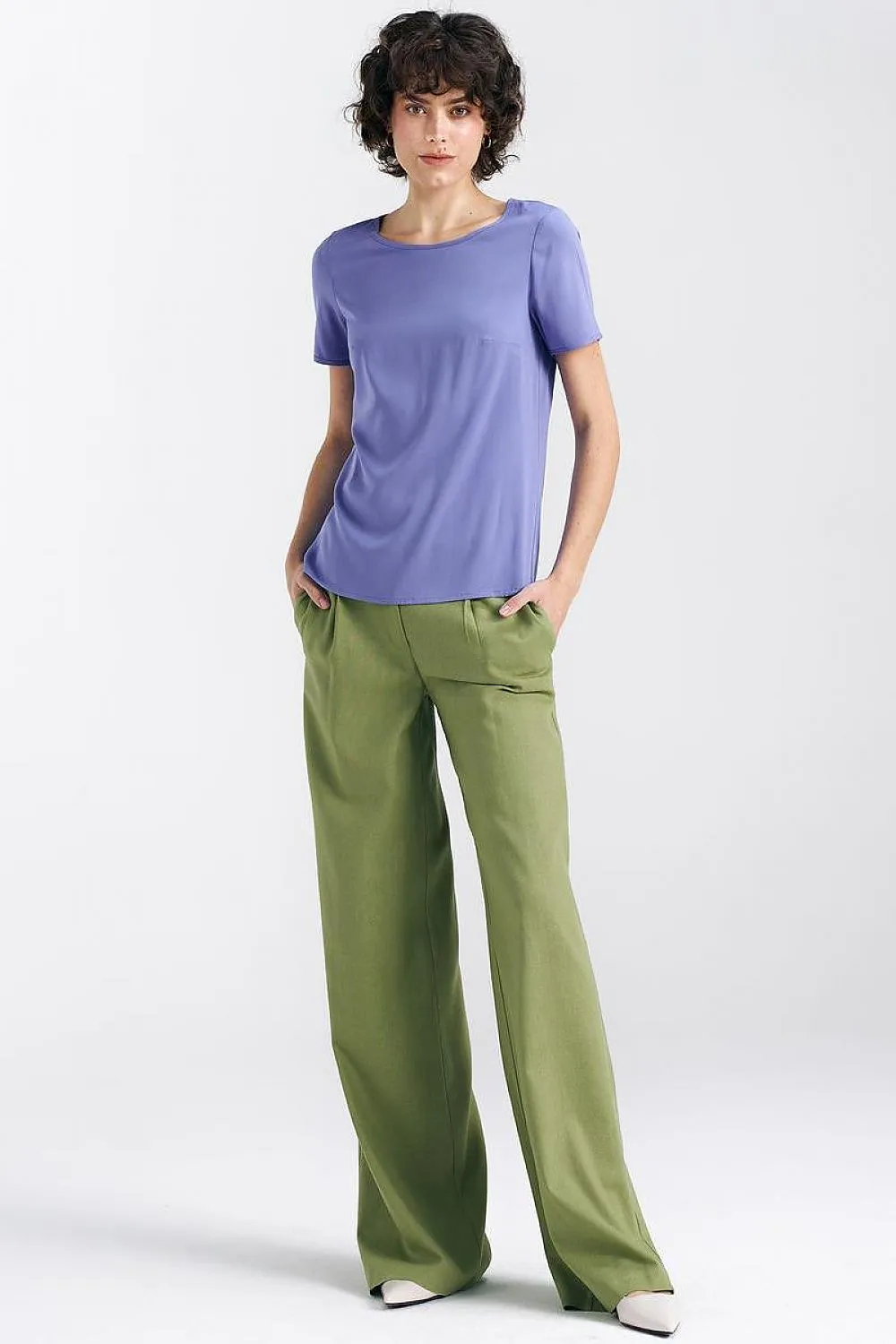 Capri Blue Wide-Leg Trousers