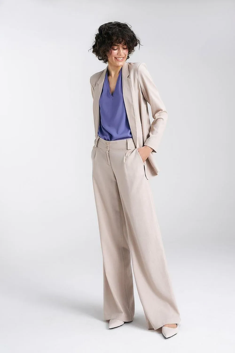 Capri Blue Wide-Leg Trousers