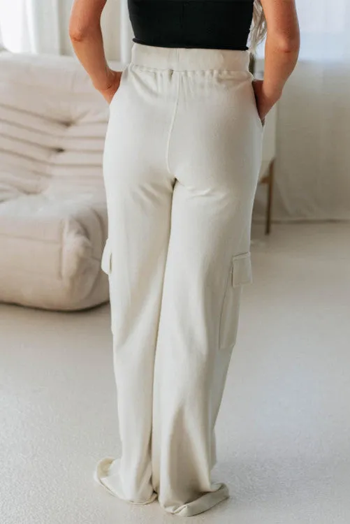 Cargo Pockets High Waist Casual Sweatpants