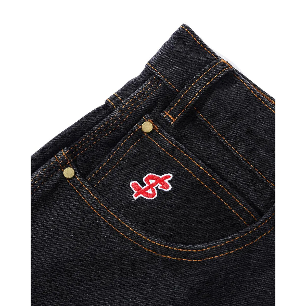 Cash Only - Logo Baggy Denim Jeans Washed Black