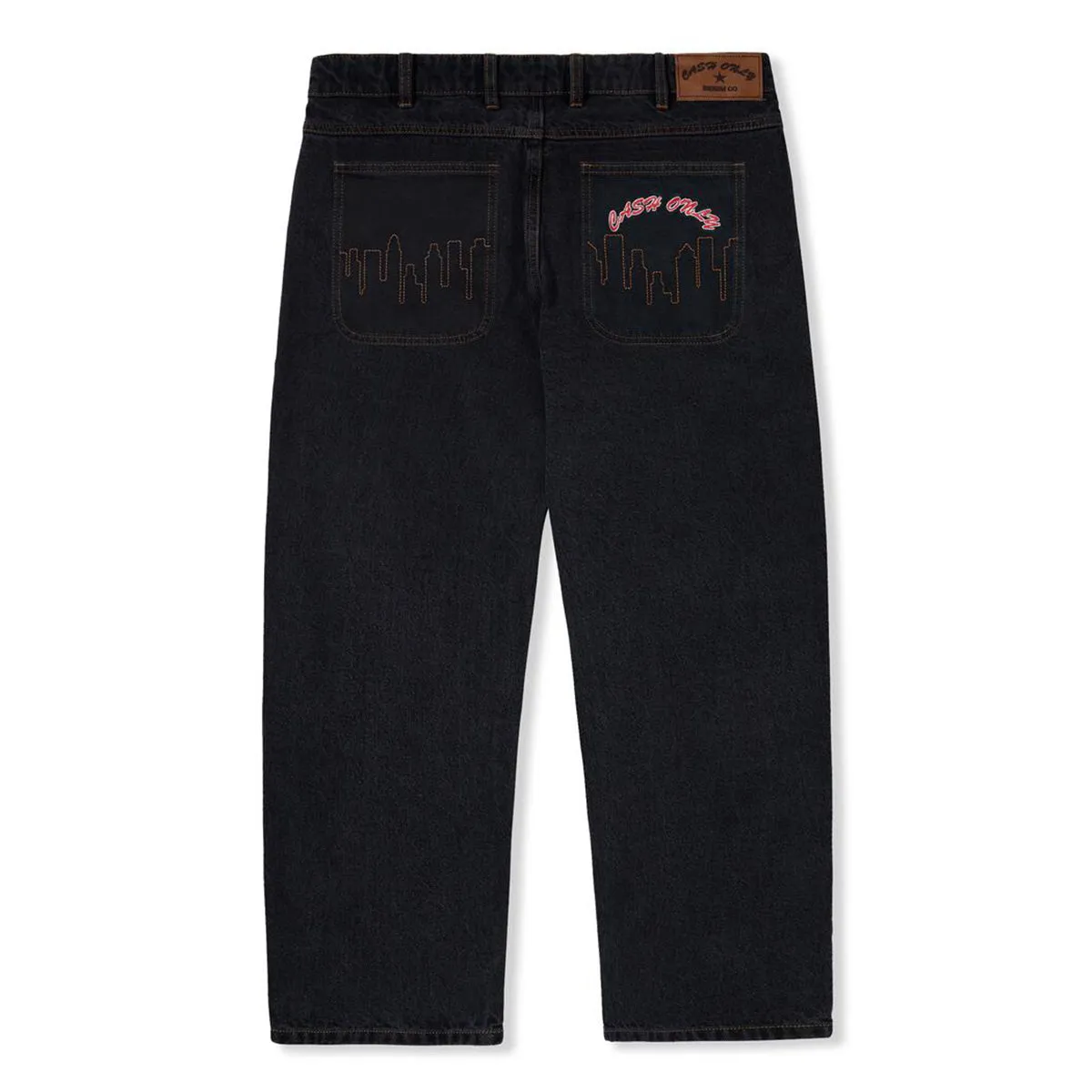 Cash Only - Logo Baggy Denim Jeans Washed Black