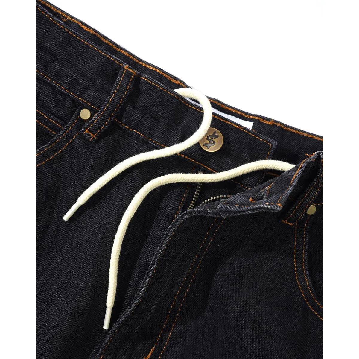 Cash Only - Logo Baggy Denim Jeans Washed Black