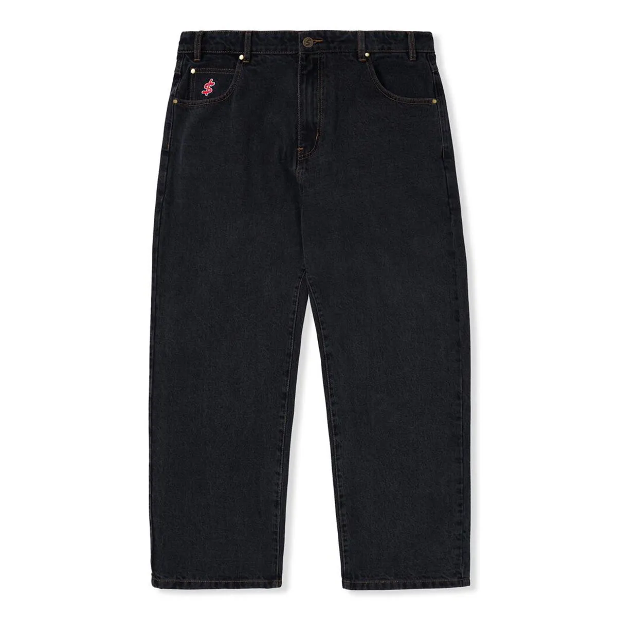Cash Only - Logo Baggy Denim Jeans Washed Black