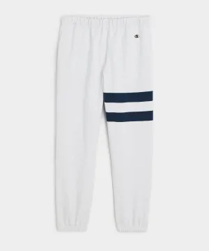 Champion Striped Sweatpant in Silver Mix