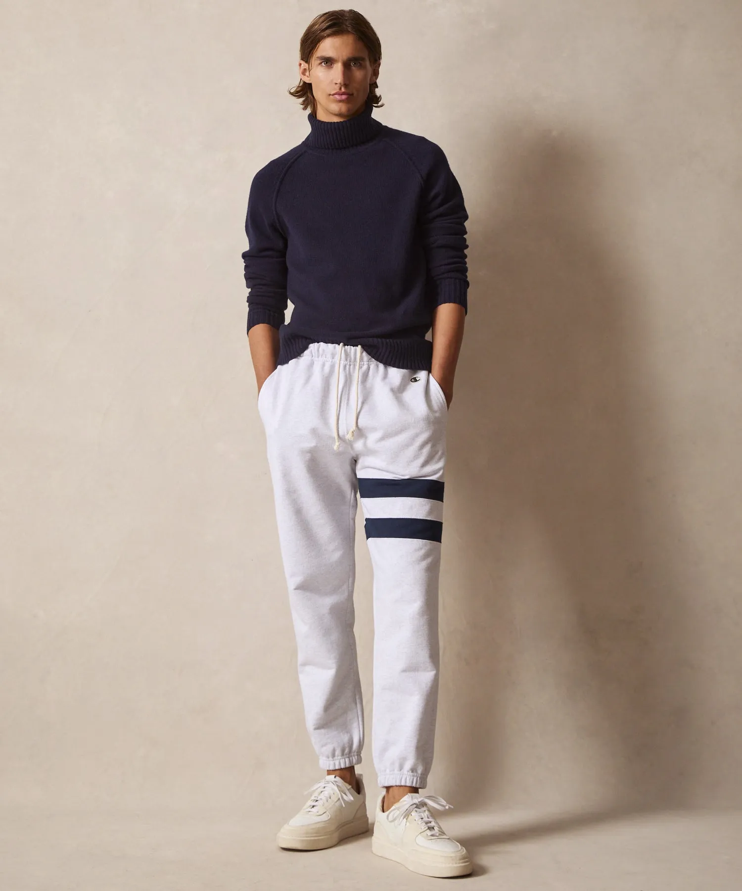 Champion Striped Sweatpant in Silver Mix