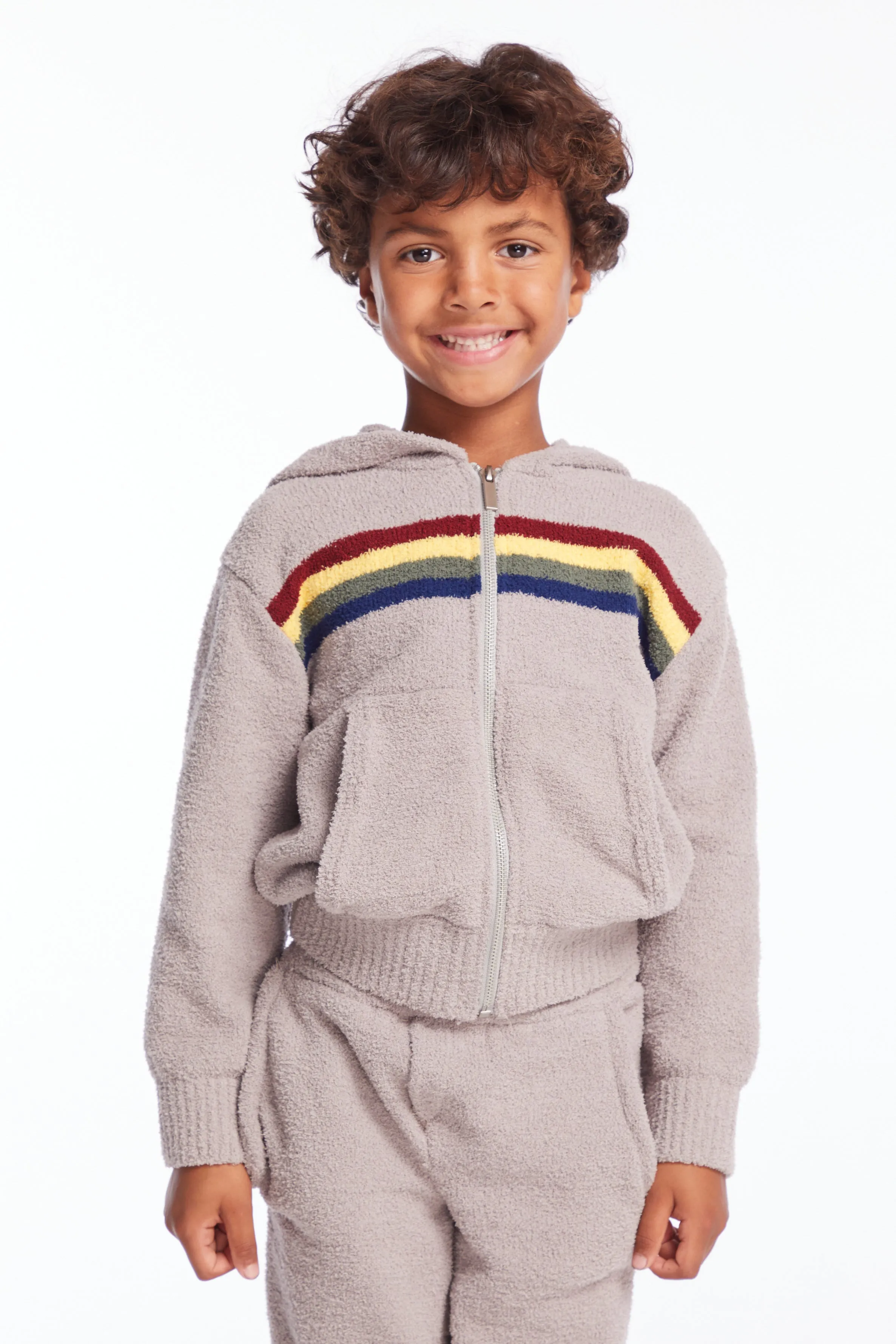 Chaser Boys Heather Grey Zip Up Hoodie