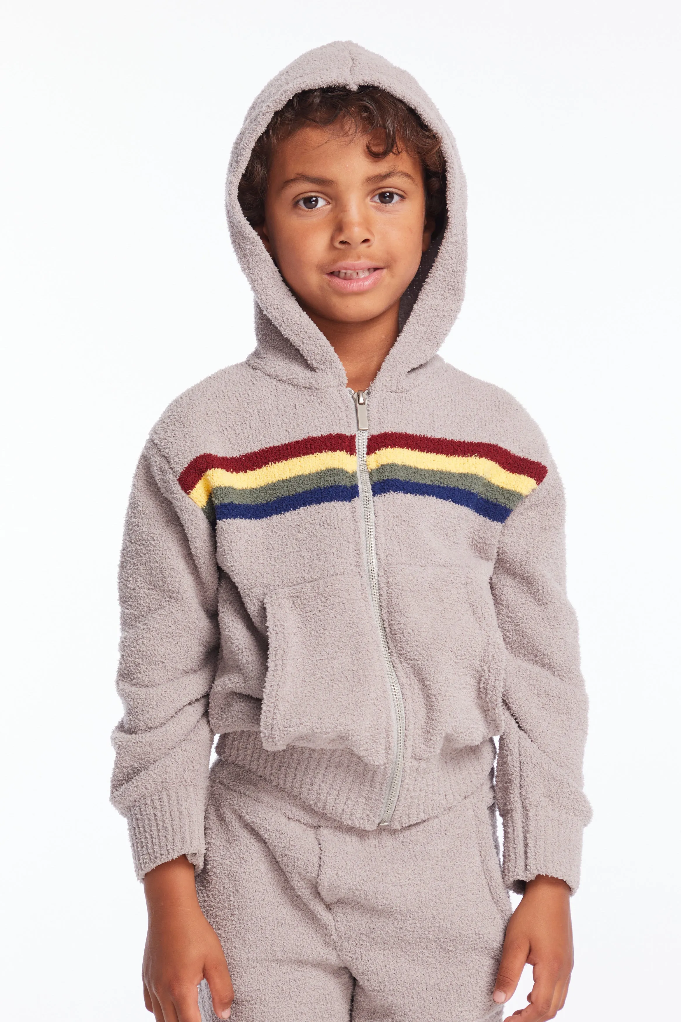 Chaser Boys Heather Grey Zip Up Hoodie