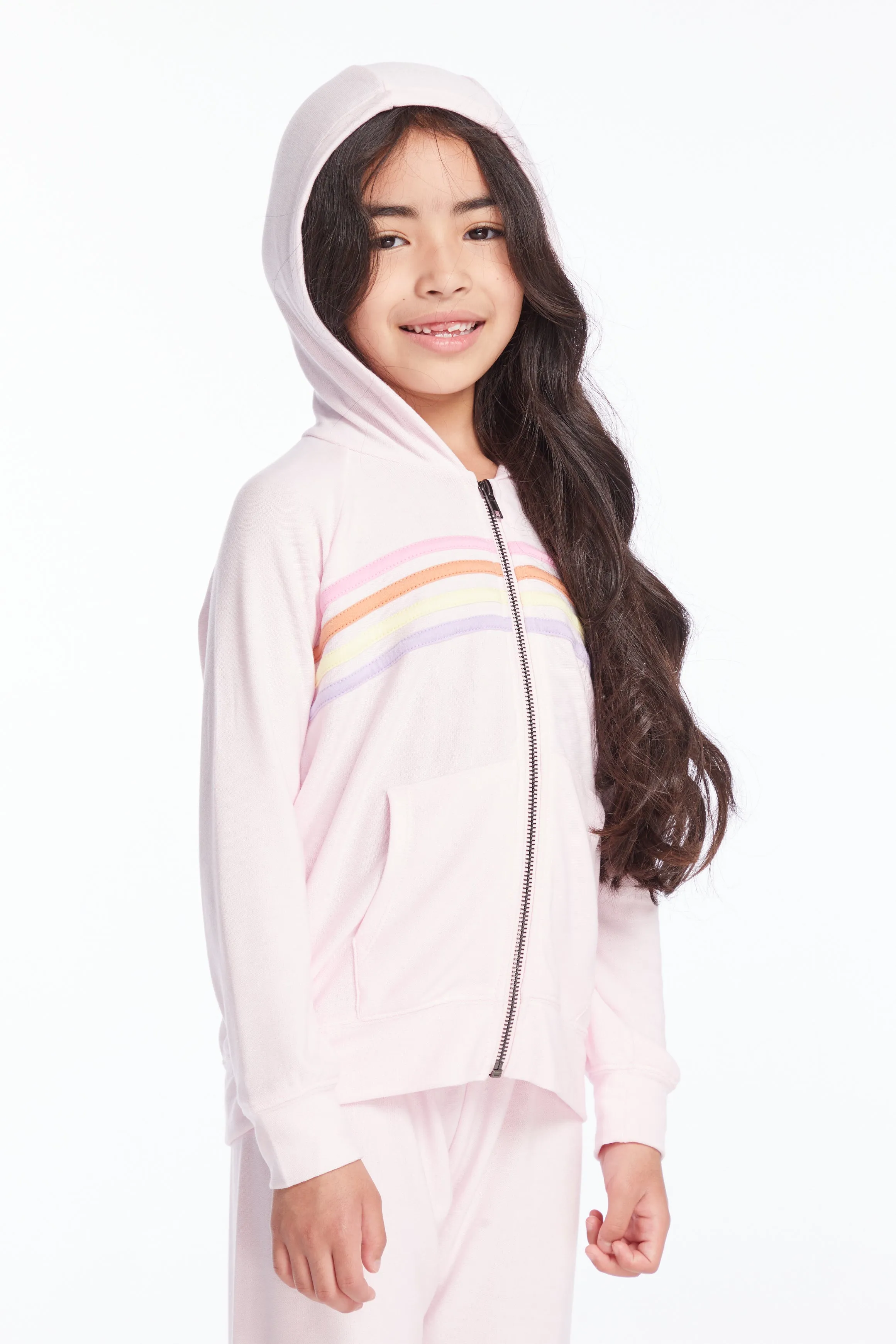 Chaser Girls Pinky Rainbow Zip Up Hoodie