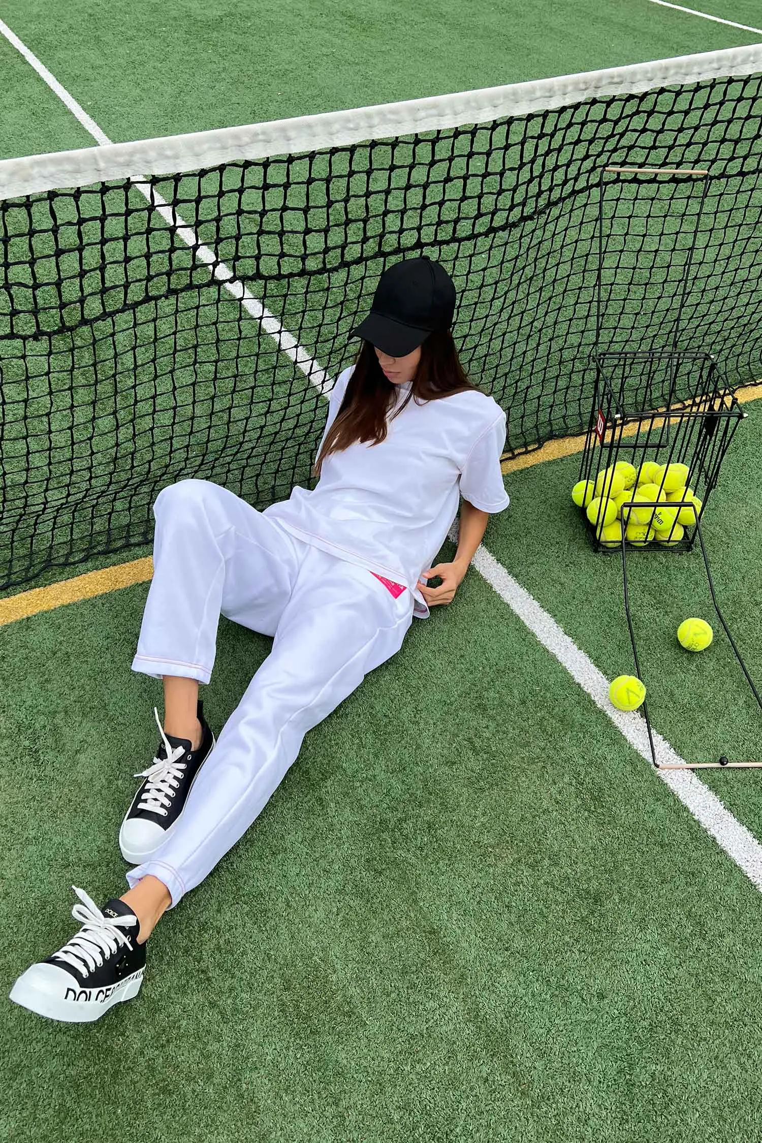 Classic High-waisted Sweatpants - Snow White