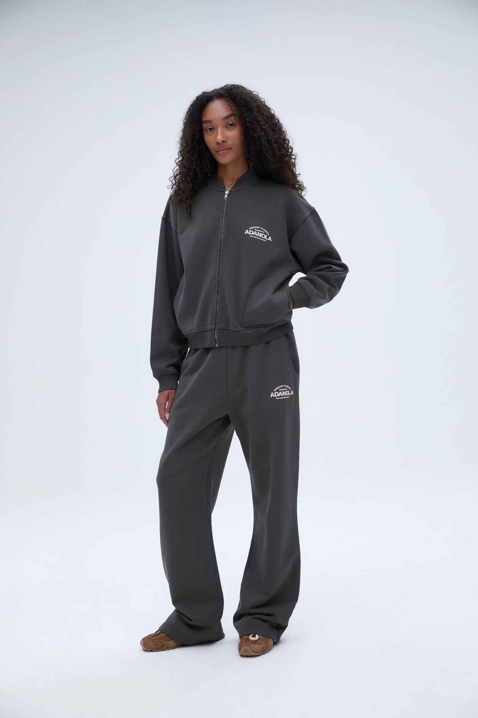 Classics Straight Leg Sweatpants - Charcoal Grey/Blush Pink