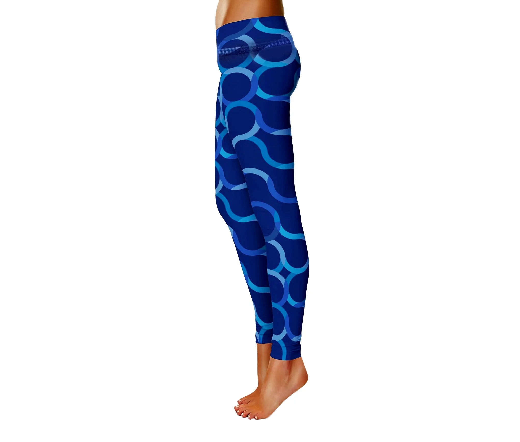 Cobalt Blue Maze Capri Leggings