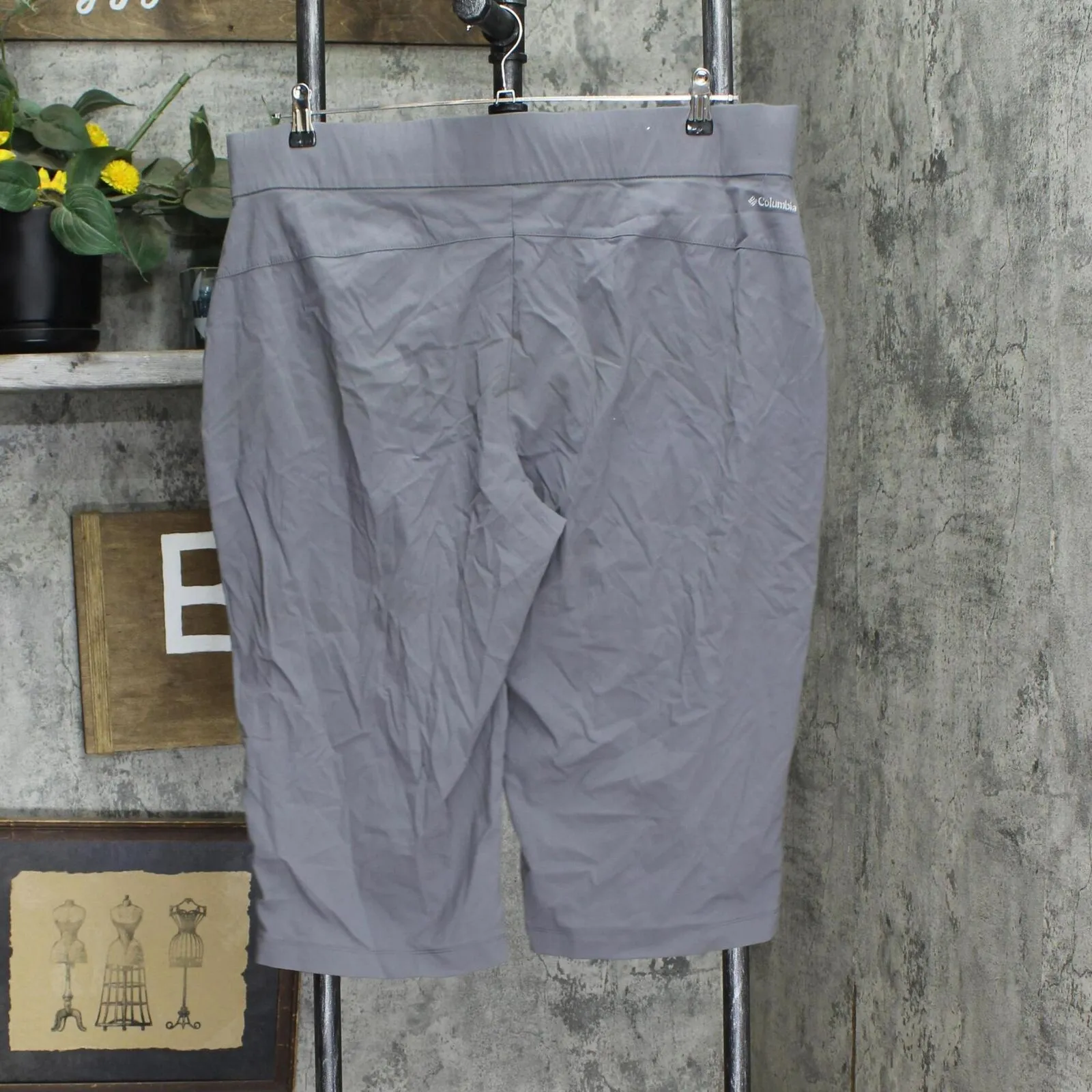 Columbia Womens Knit Active Capri Pants 1671313 Gray 2XL