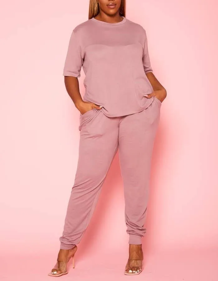 COMFORTABLE HALF SLEEVE JOGGER PANTS SET - PL1080
