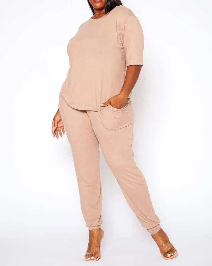 COMFORTABLE HALF SLEEVE JOGGER PANTS SET - PL1080