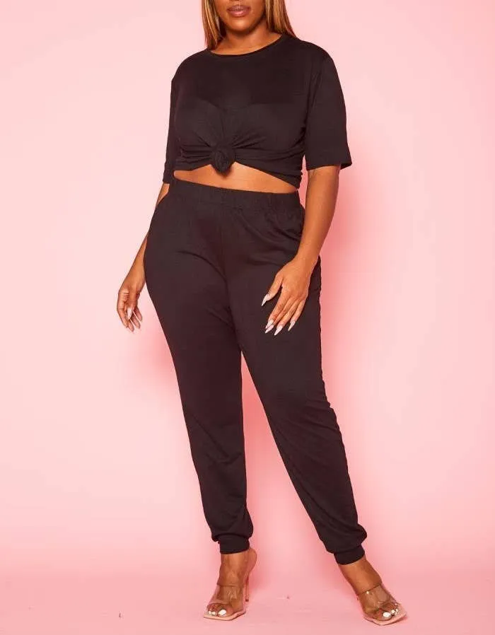 COMFORTABLE HALF SLEEVE JOGGER PANTS SET - PL1080