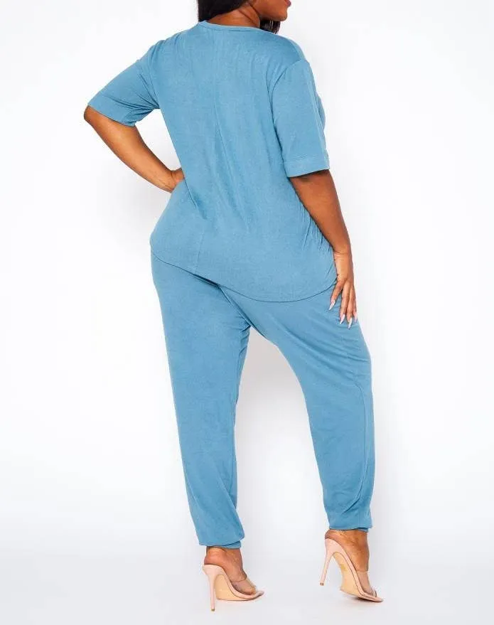COMFORTABLE HALF SLEEVE JOGGER PANTS SET - PL1080