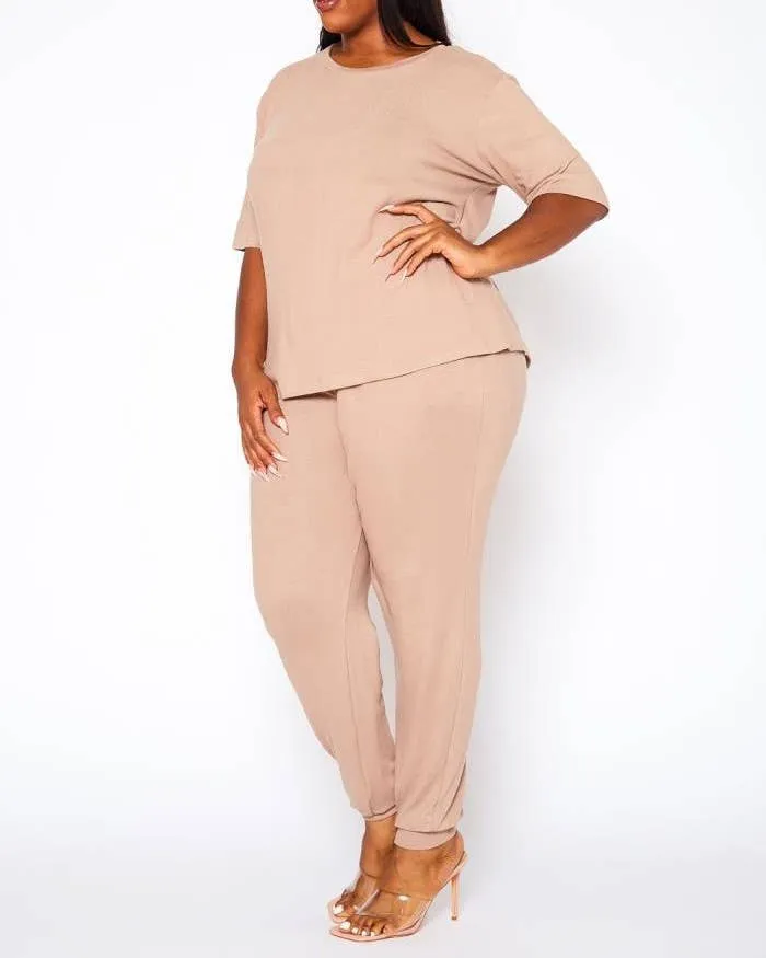 COMFORTABLE HALF SLEEVE JOGGER PANTS SET - PL1080