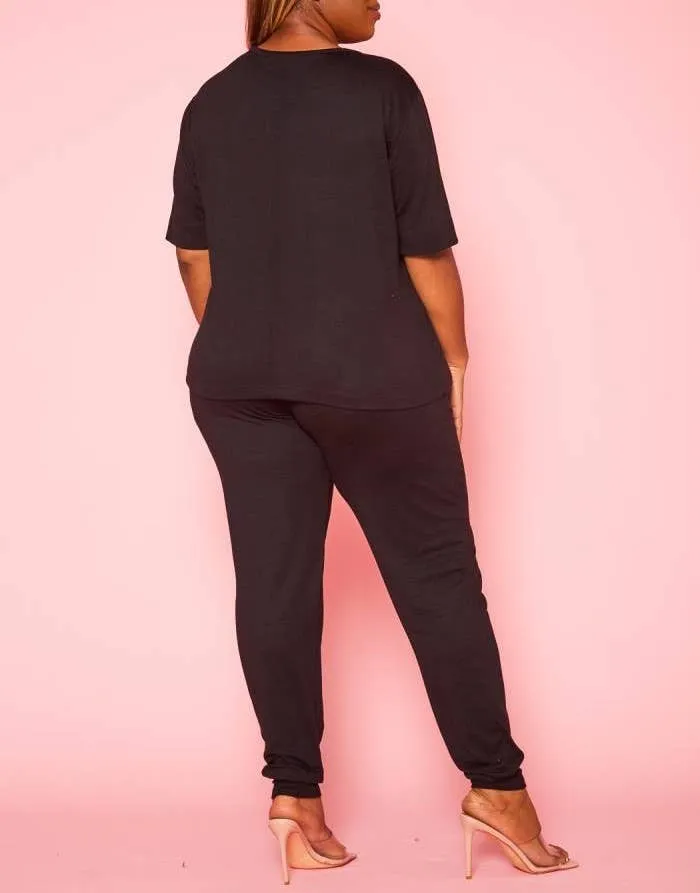 COMFORTABLE HALF SLEEVE JOGGER PANTS SET - PL1080