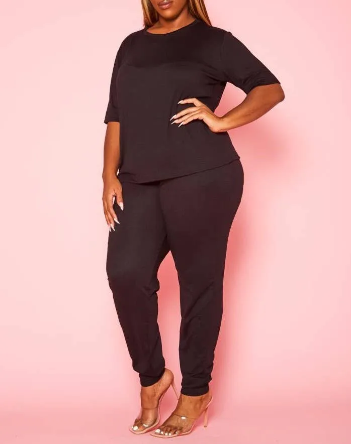 COMFORTABLE HALF SLEEVE JOGGER PANTS SET - PL1080