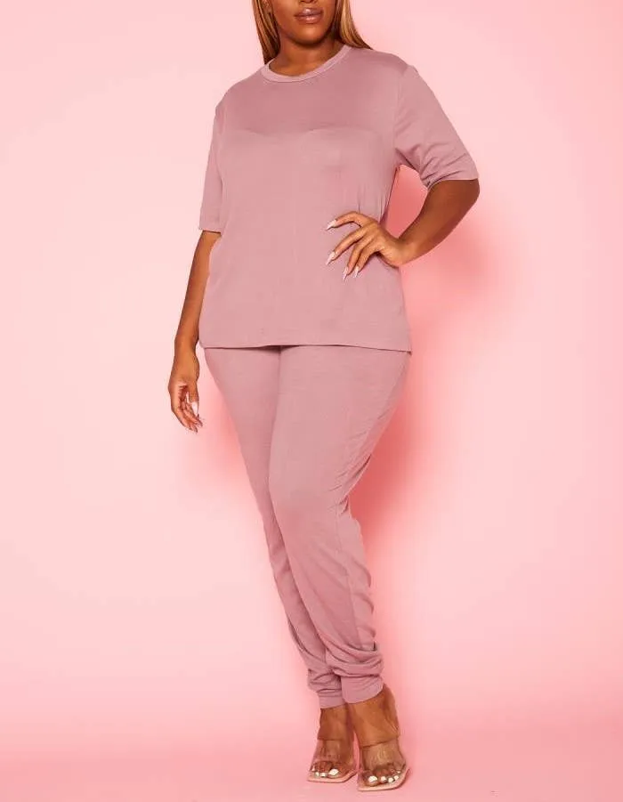 COMFORTABLE HALF SLEEVE JOGGER PANTS SET - PL1080