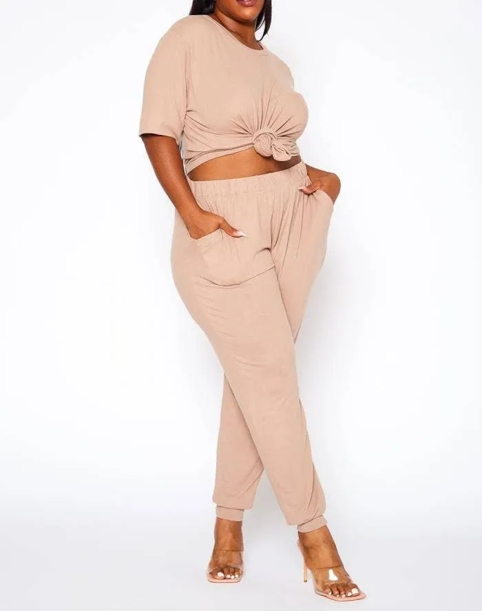 COMFORTABLE HALF SLEEVE JOGGER PANTS SET - PL1080
