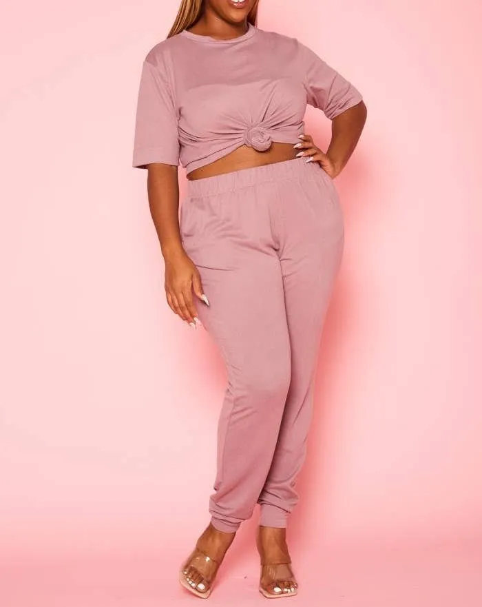 COMFORTABLE HALF SLEEVE JOGGER PANTS SET - PL1080