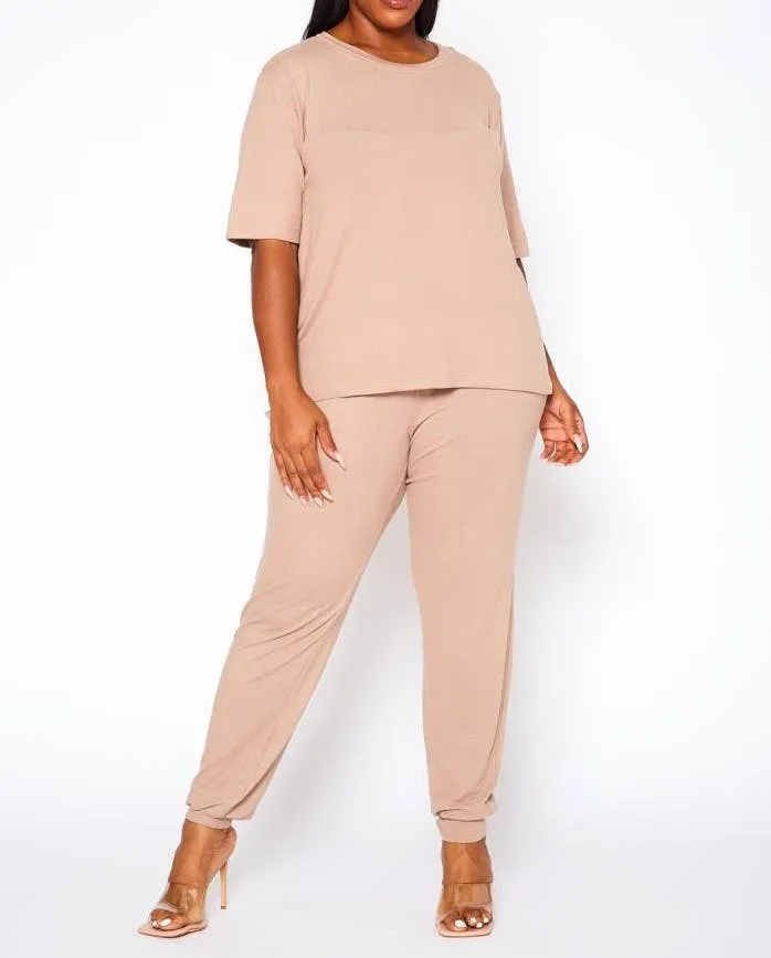COMFORTABLE HALF SLEEVE JOGGER PANTS SET - PL1080