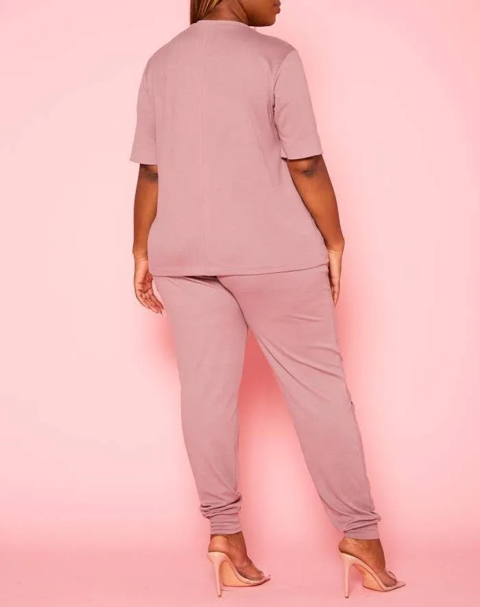 COMFORTABLE HALF SLEEVE JOGGER PANTS SET - PL1080