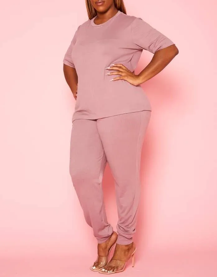 COMFORTABLE HALF SLEEVE JOGGER PANTS SET - PL1080