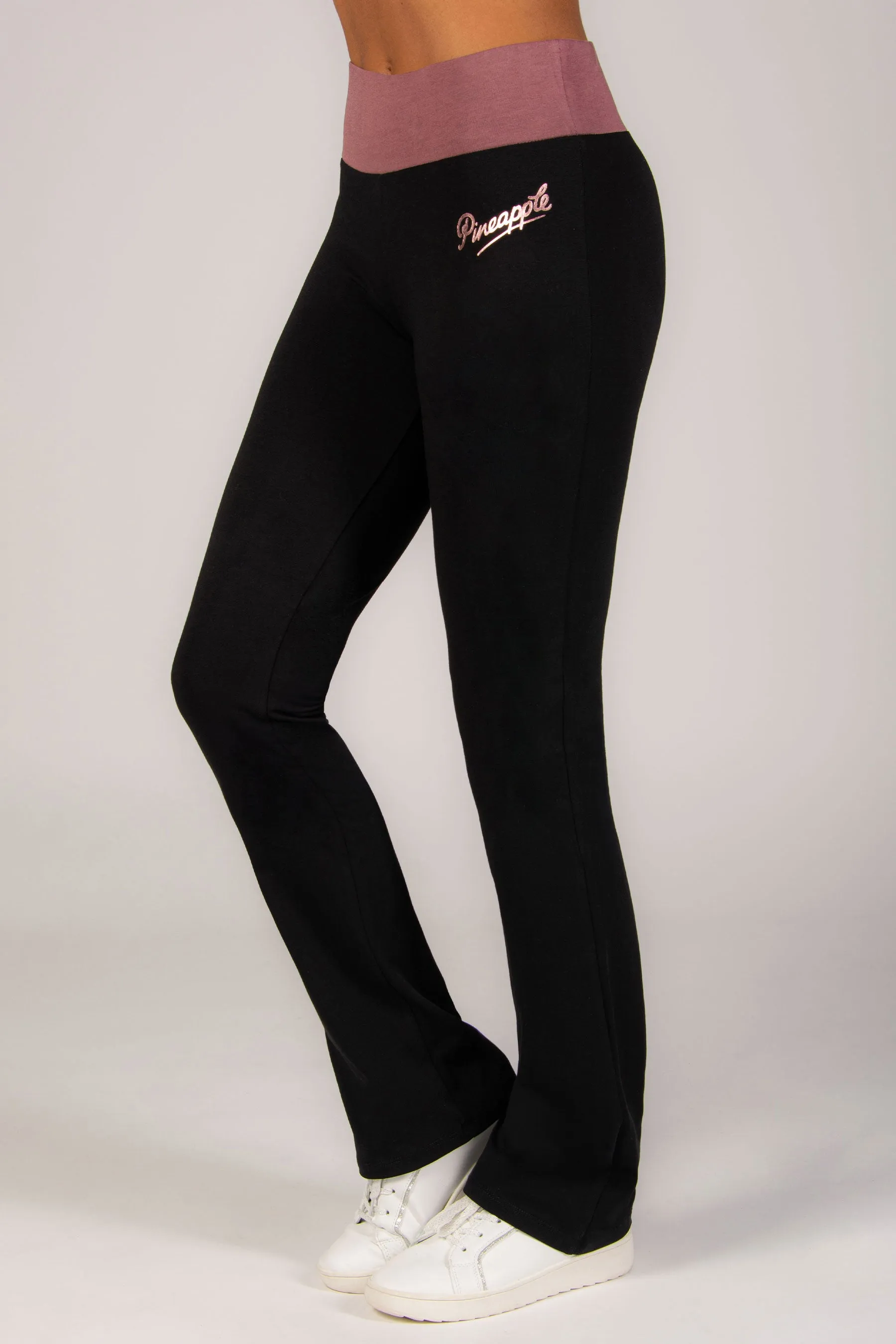 Contrast Band Bootcut Jersey Trousers