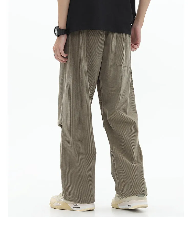 Corduroy Belted Relaxed Fit Pants
