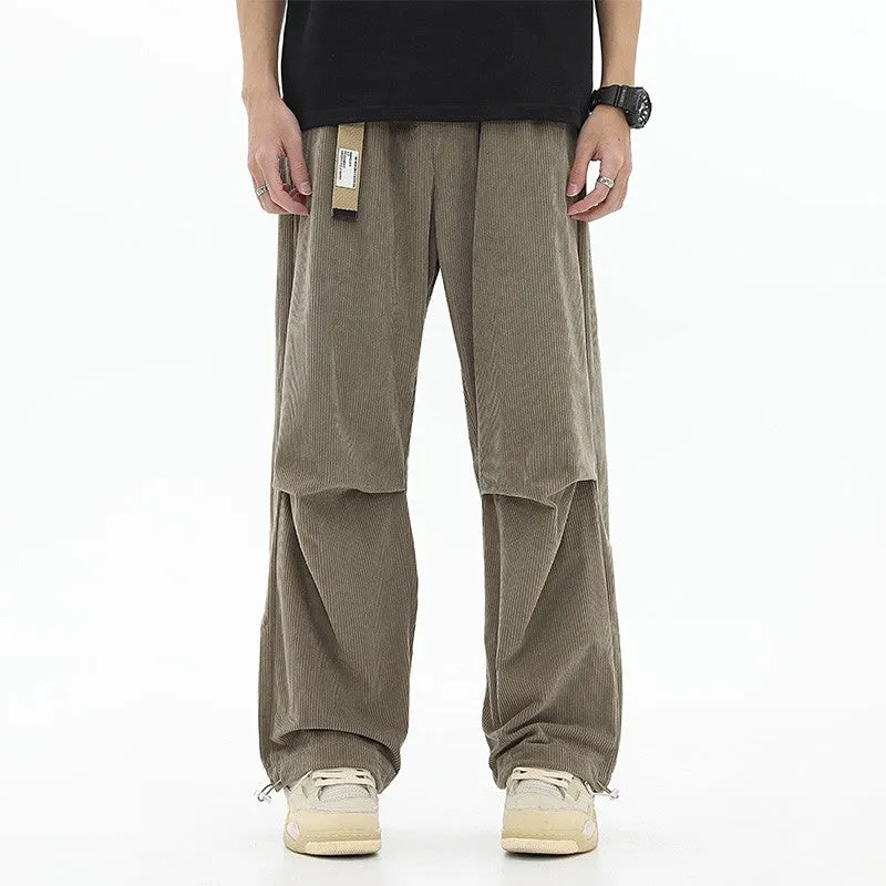 Corduroy Belted Relaxed Fit Pants