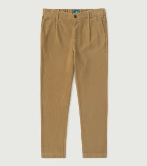Corduroy Carrot Pleated Pants Beige