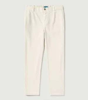 Corduroy Carrot Pleated Pants Ecru