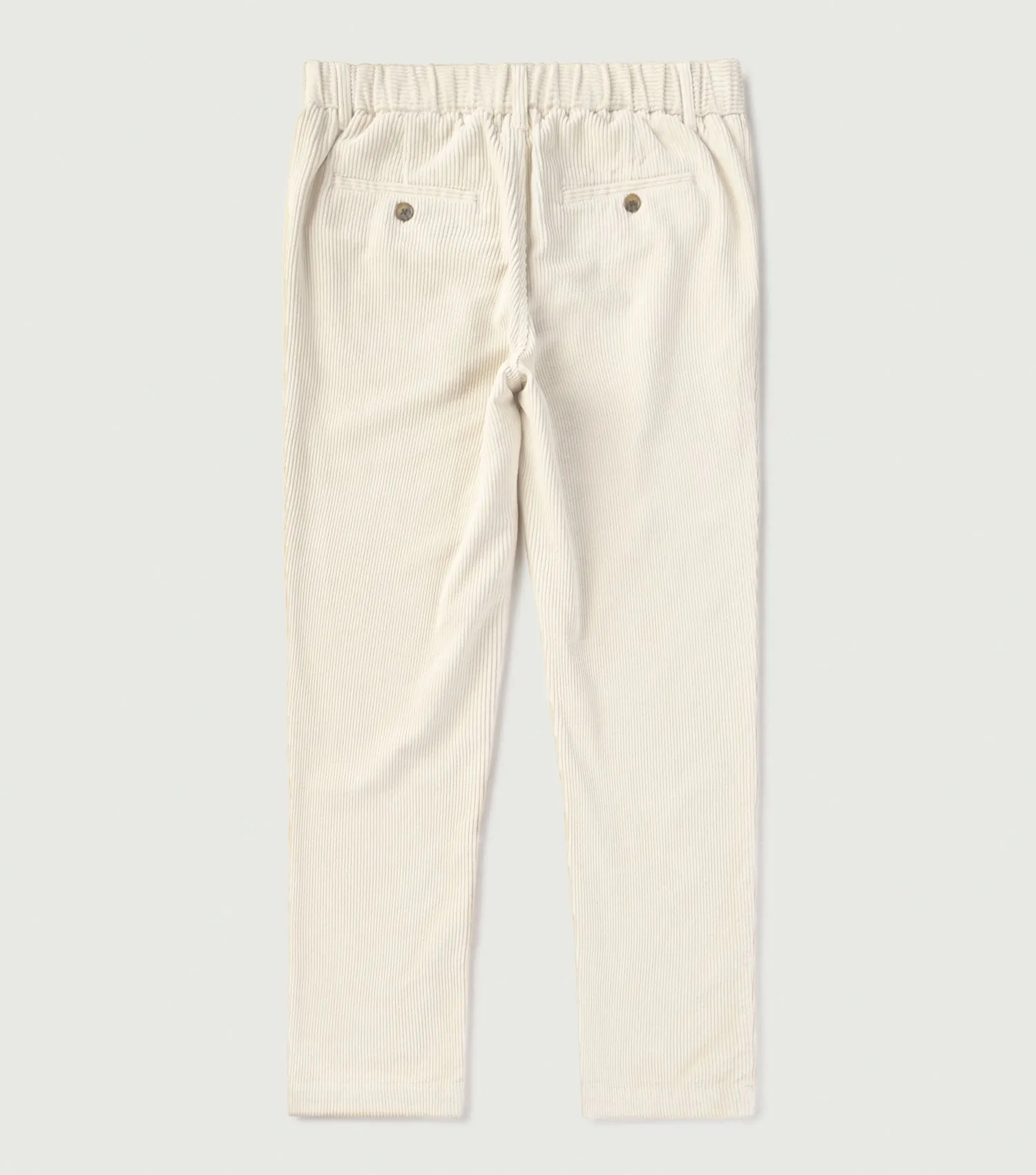 Corduroy Carrot Pleated Pants Ecru