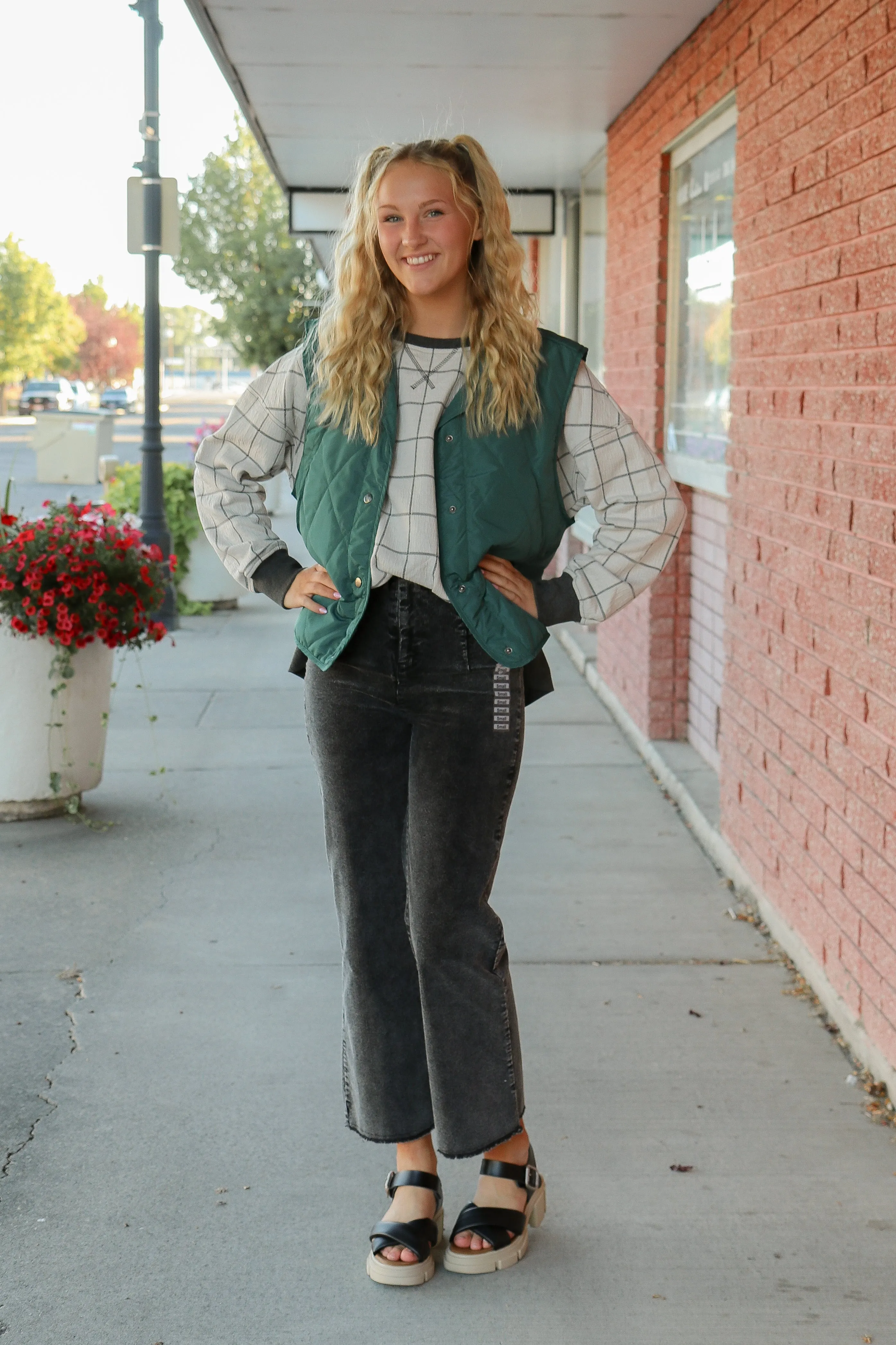 Corduroy Pants with Raw Hemline