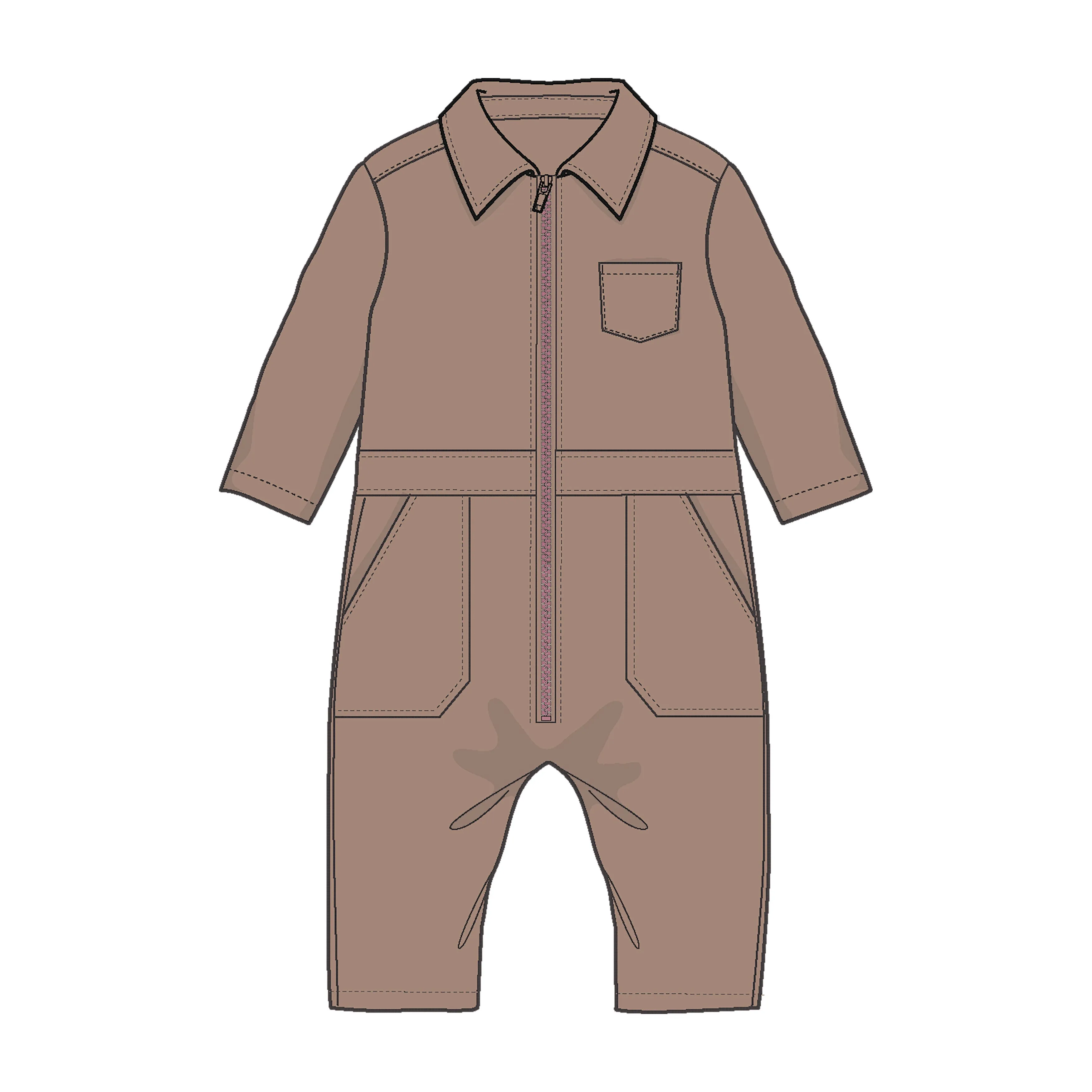 Corduroy Retro Jumpsuit - Sinopia Fresco