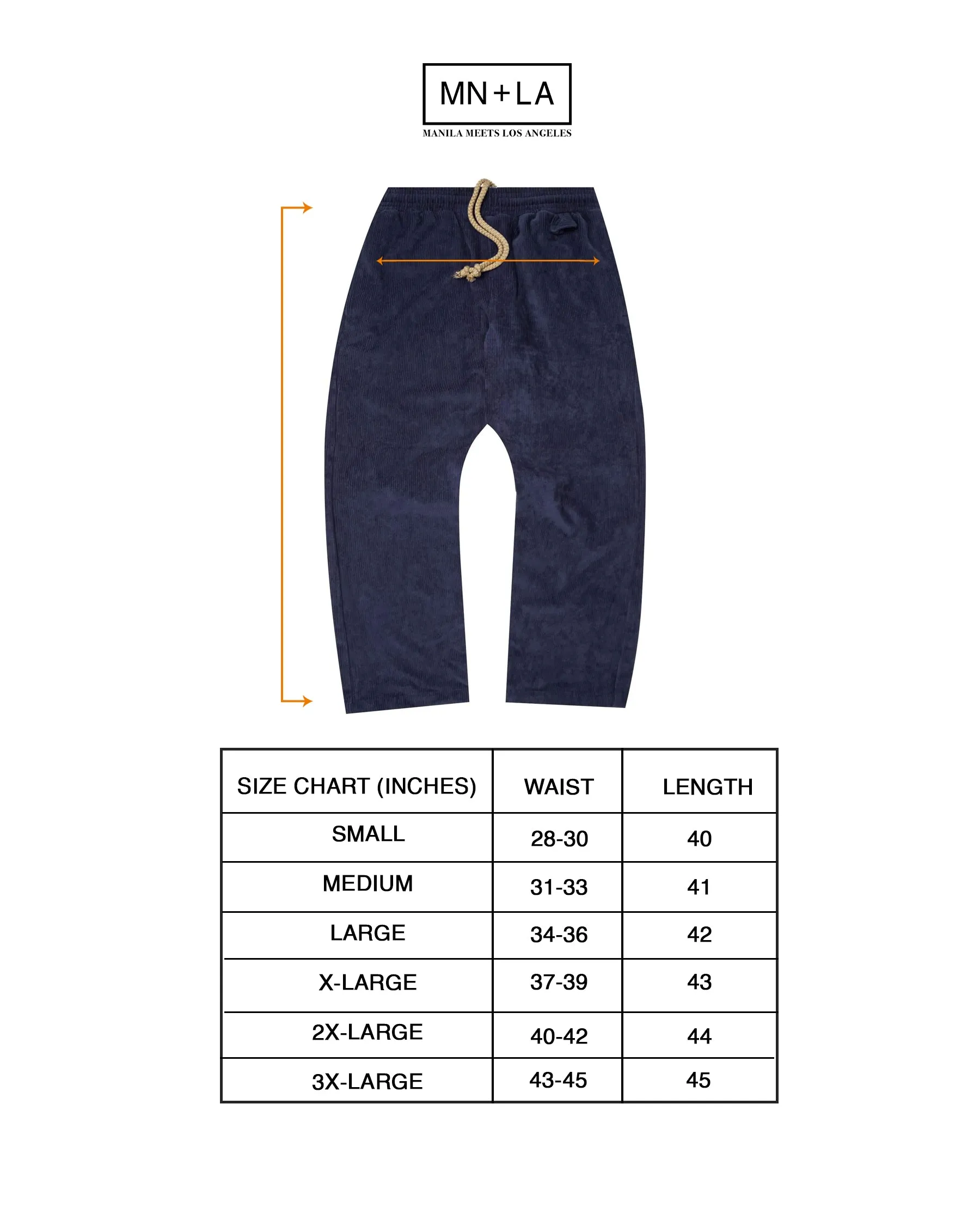 CORDUROY WIDE PANTS IN NAVY