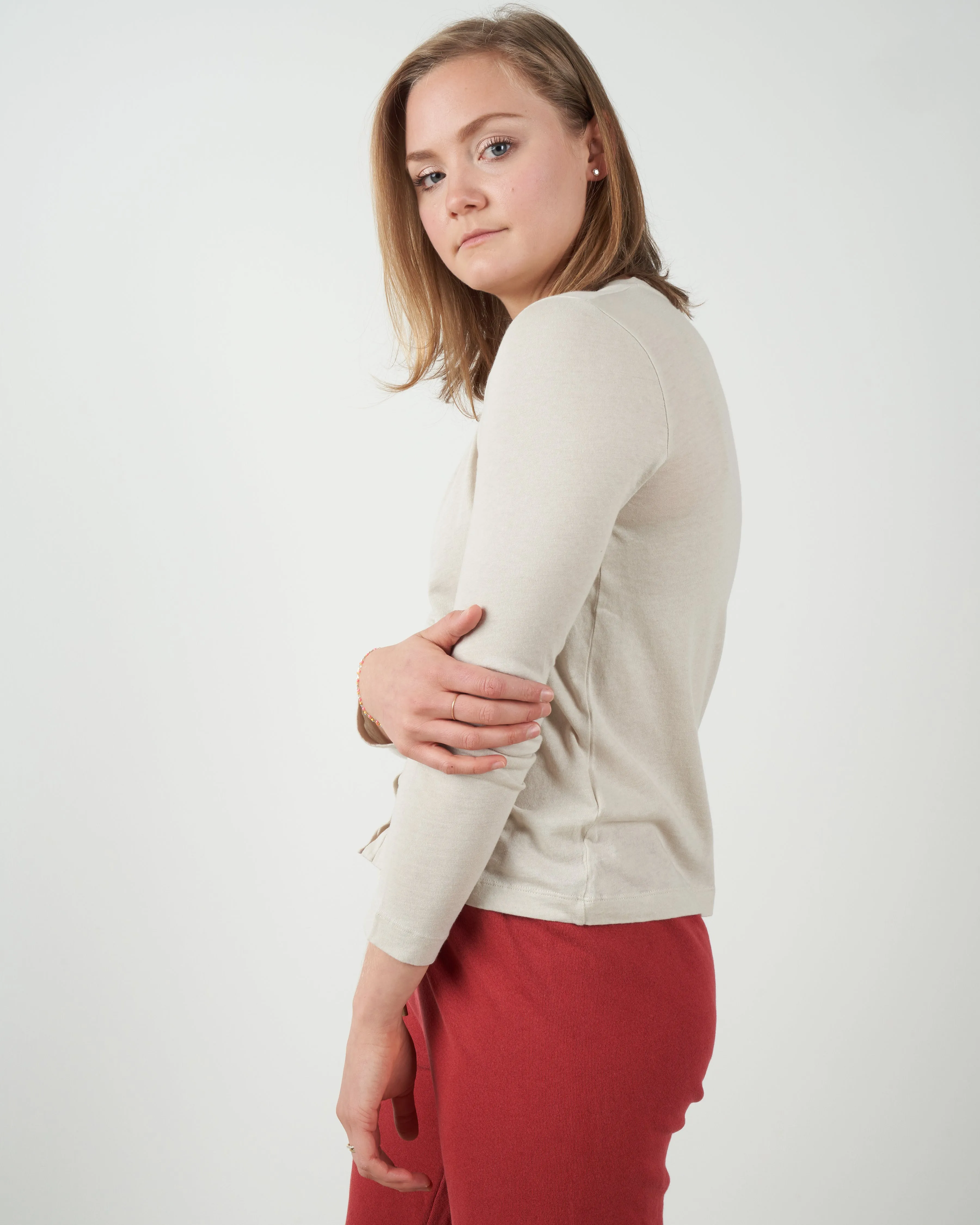 cotton/cashmere v-neck cardigan - grege