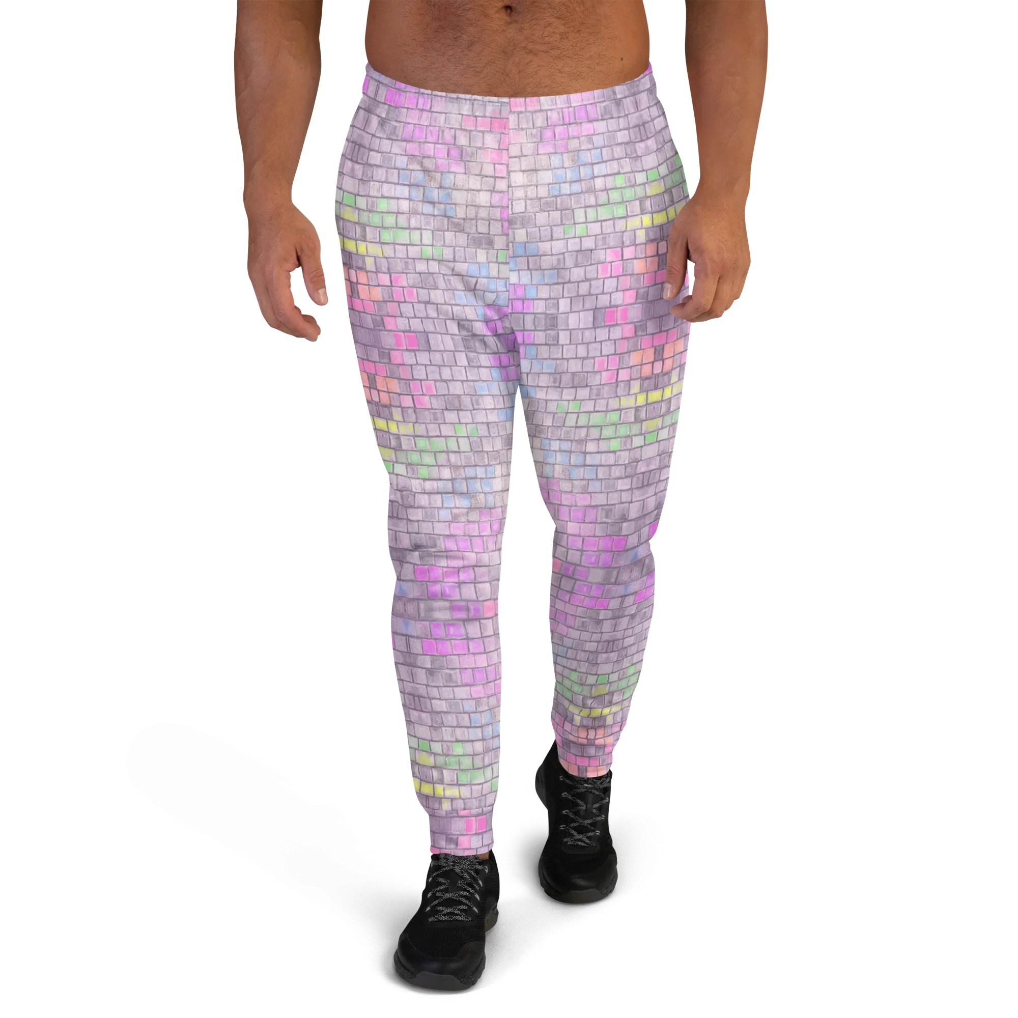 Cozy Slim Fit Joggers- "Disco Kitty" Design